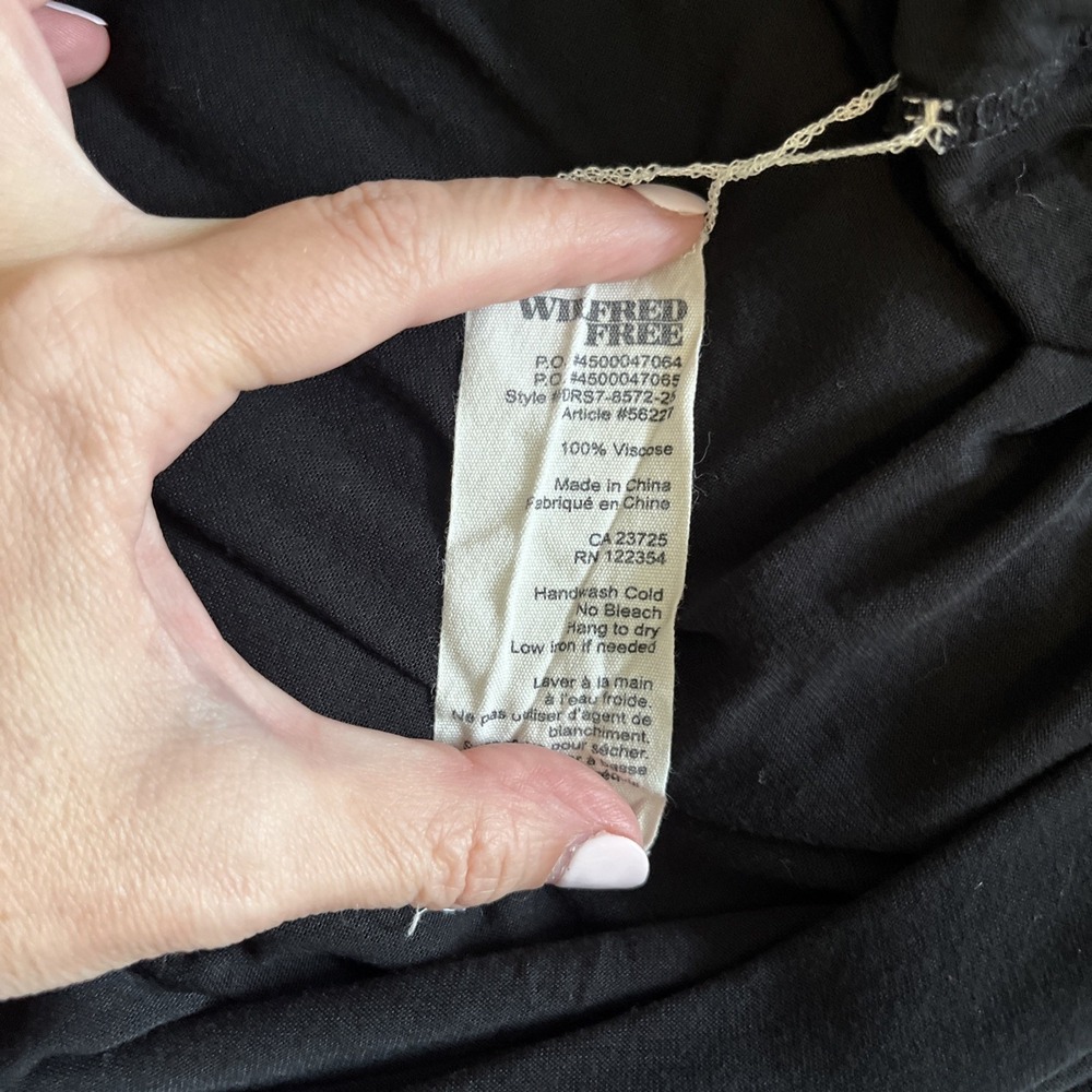 Aritzia Wilfred Free Black Maxi Dress Beach Cover Up Resortwear Viscose Small - Picture 7 of 7